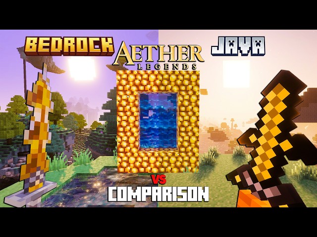 AETHER LEGENDS Bedrock vs Java Comparison (minecraft mod)