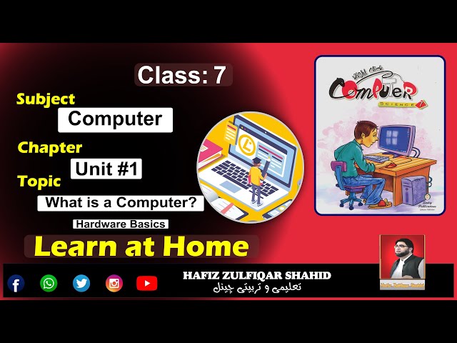 Grade 7 | RIGHT CLICK COMPUTER | Unit 1 What is a Computer Hardware Basics
