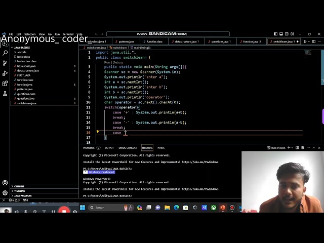 Making calculator with the help of switch statement