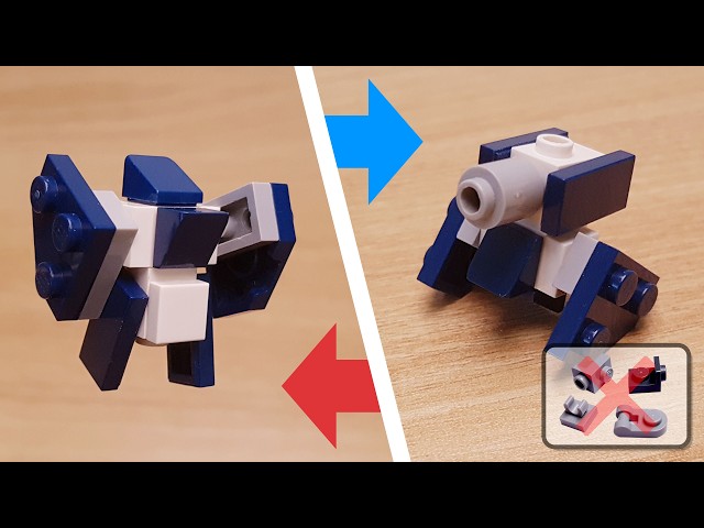 Mini LEGO brick simple tank transformer robot - Little Tank! #LEGO #MOC #tank