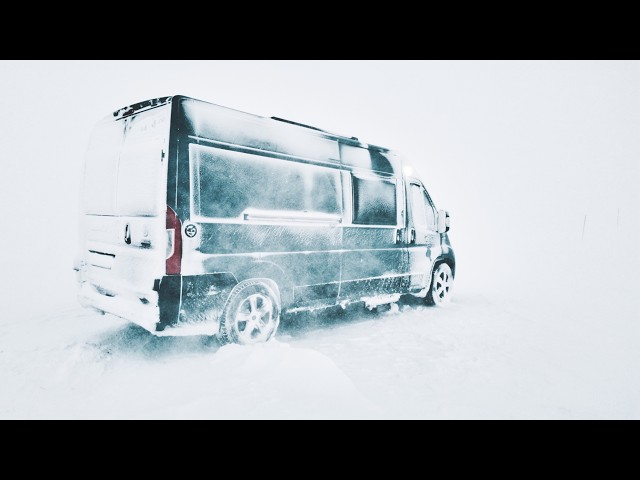 SURVIVING Solitary BLIZZARD: STRANDED Alone on Mountain Pass - Extreme SNOW STORM Winter Van Camping