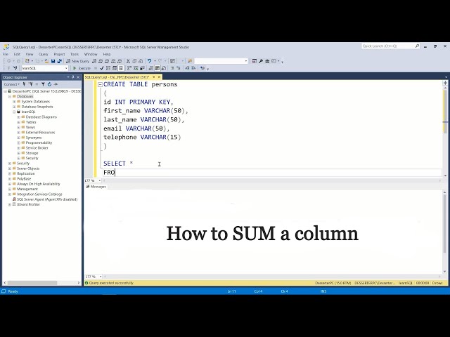 How to SUM a COLUMN in SQL
