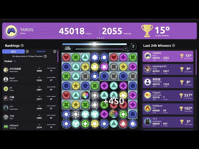 Online multiplayer match-3: a full 90-second round of Guivo
