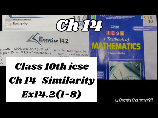 Class 10th icse maths Ch 14 Similarity Ex 14.2(1-8)