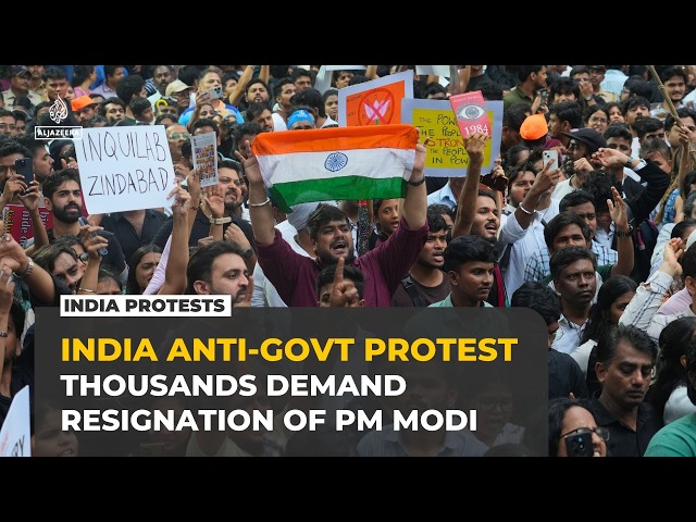 India protests: Thousands march on parliament demanding PM Modi’s resignation