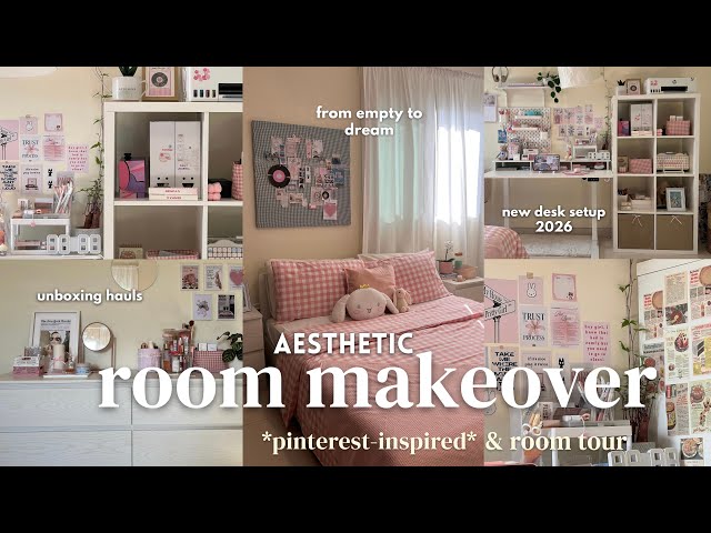 aesthetic ROOM MAKEOVER 2026 🎀 huge ikea + temu haul | pinterest inspired