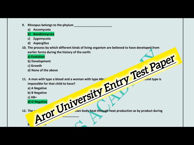 aror university sukkur entry test preparation 2025
