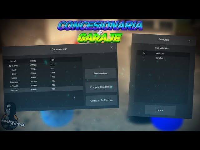 Script / Concesionario  y Garaje / MTA:SA
