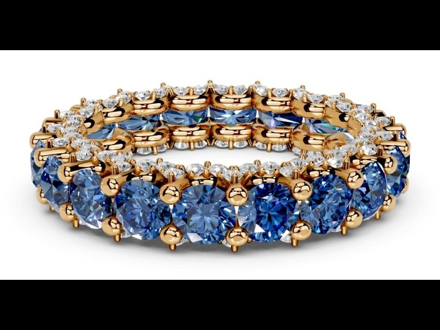 How to Design a Mastering Dual-Row Diamond & Sapphire Eternity Ring Professional in Rhino Matrix CAD