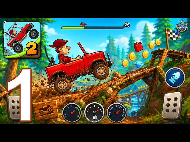 Hill Climb Racing 2 - Gameplay Walkthrough Part 1 - Tutorial Hill Climber Car (iOS, Android)