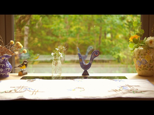 living slowly in the woods 🐿🌲 cozy cooking, embroidery & art, forest walk