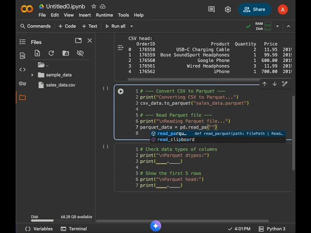 ETL EP1 ⚡- Extract CSV Data & Convert to Parquet in Python