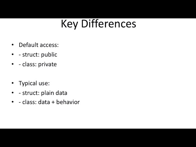 Struct Vs Classes in C++