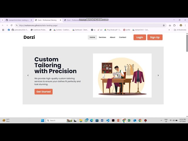 ✂️ Tailor Landing Page Project | Frontend Web Design Using HTML & CSS,Tailwind CSS, DaisyUI