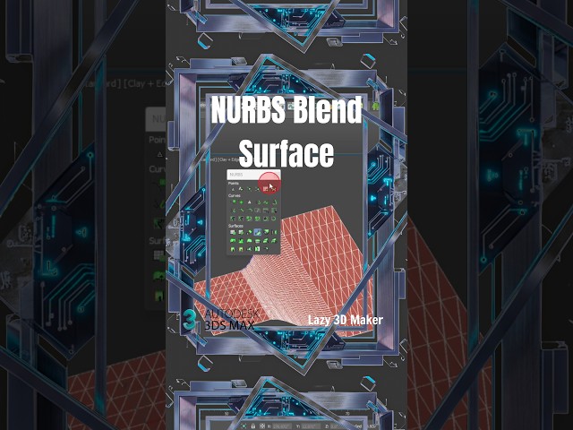 How to use NURBS Tool Blend Surface in 3ds Max.  #3dsmax #3dart #3d