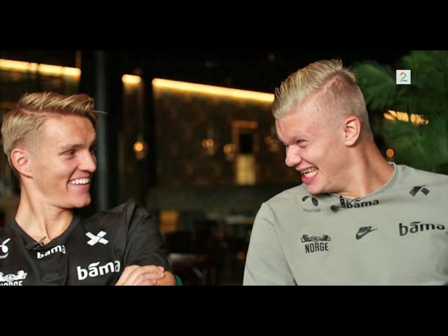 Erling Haaland and Martin Ødegaard funny interview (English subs)