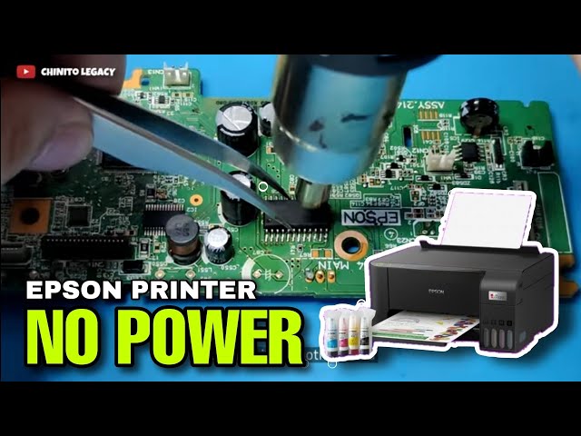 NO POWER EPSON PRINTER MOTHERBOARD REPAIR SOLUTION - L360/ L3110/ L3210/ L210 #epsonrepair