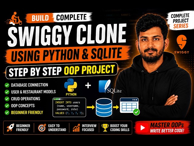 Python OOP Project: Build a Swiggy Clone with SQLite | Step-by-Step Tutorial