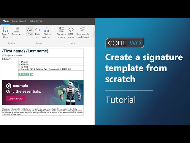 CodeTwo tutorial: Create a professional email signature template from scratch