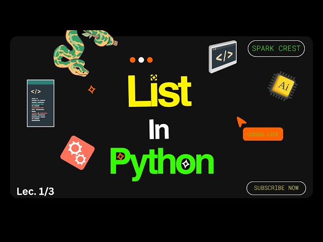 python List Tutorial | 1st Year Computer Science Chapter 2 (PECTAA) | 1/3