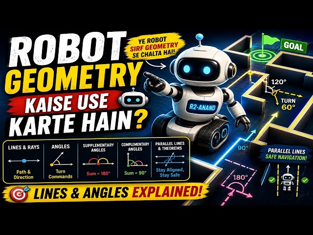 🥇 Robot Geometry Kaise Use Karte Hain? 🤖 | Class 6 Lines & Angles Explained .#angles