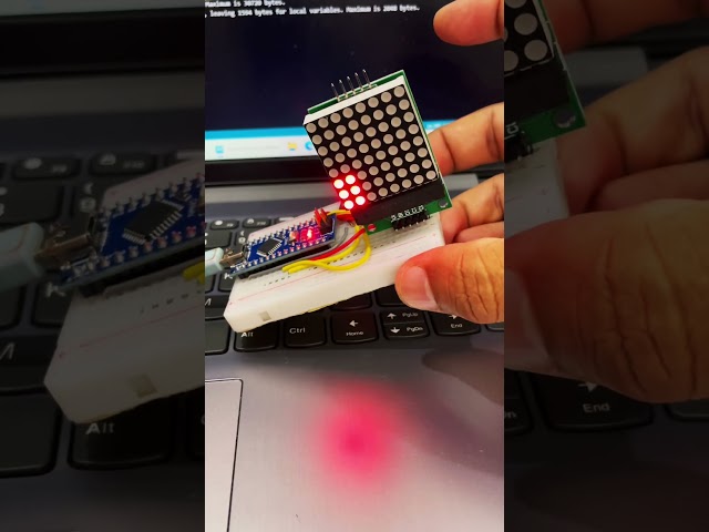 Arduino Nano + MPU6050 LED Matrix | Tilt the Board & Watch the Dots Fall! 🤯⚡ #arduino #diy