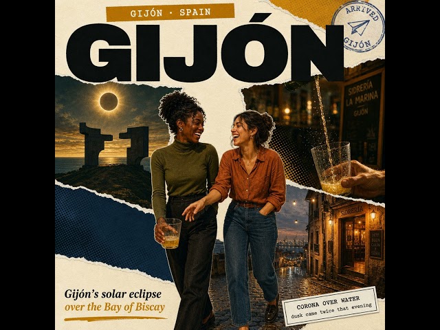 Gijón's Solar Eclipse Over the Bay of Biscay