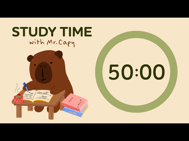 Study with Mr.Capy | 2 Hours Pomodoro (50 mins. focus &10 mins. break) | Lofi Music