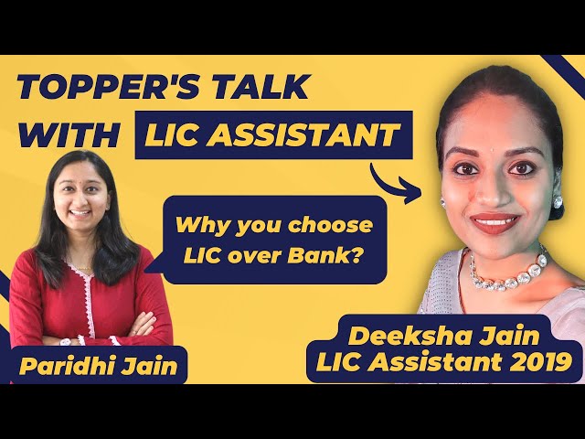 TOPPER'S TALK with LIC ASSISTANT 2019 | Deeksha Jain | Banker Couple
