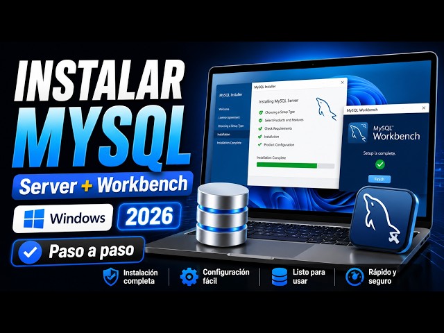 Cómo descargar e instalar MySQL Server y MySQL Workbench en Windows | Desde cero 2026