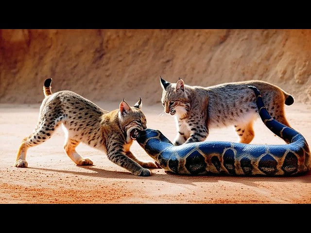 Bobcats Fight with Python—What Happened Next Is Unbelievable!