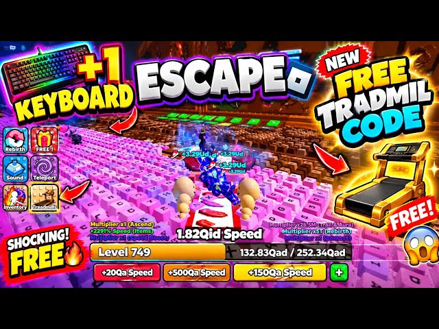 +1 KEYBOARD ESCAPE 😱 NEW FREE TREADMILL CODE! | Roblox