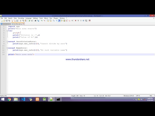Try with multiple except blocks, PYTHON