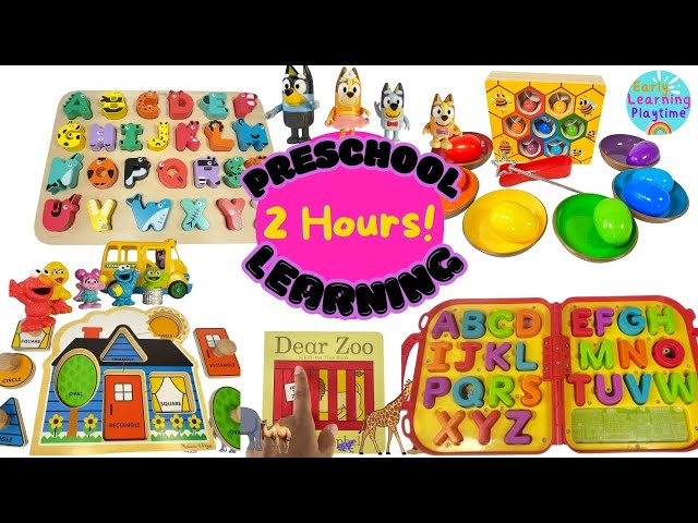 2 HOURS Preschool Learning | Learn English Alphabet | Numbers | Colors | Animals | Fruits & Veggies