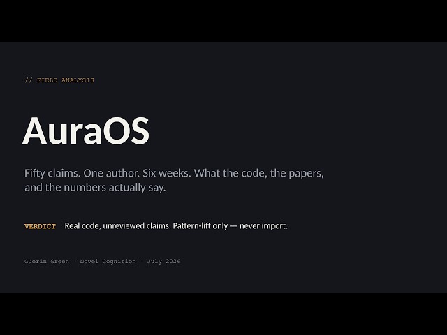 AuraOS: Auditing 50 Claims, 8 Papers, and 240k Lines of Code