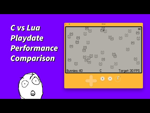 How much faster is C than Lua for Playdate game development?