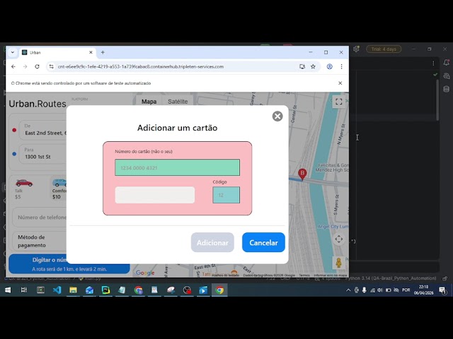 Automation Test demonstration Urban Routes App / Python - Selenium Web driver.