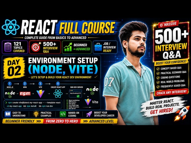 React Environment Setup with Node & Vite in Bangla | Create Your First React App with Vite & Node.js