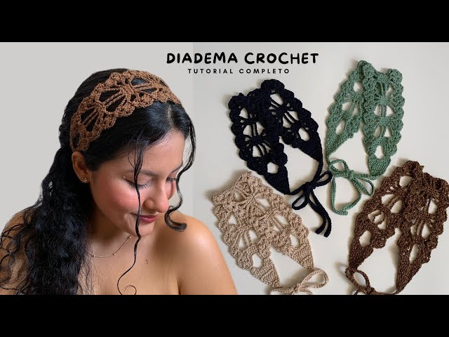 DIADEMA CROCHET 🌸  | ACCESORIO PARA EL CABELLO ~ TUTORIAL NIVEL PRINCIPIANTE!!✨
