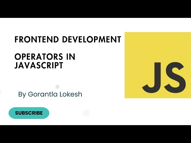 JavaScript Tutorial for Beginner #5: Operators in JavaScript #javascript #operator