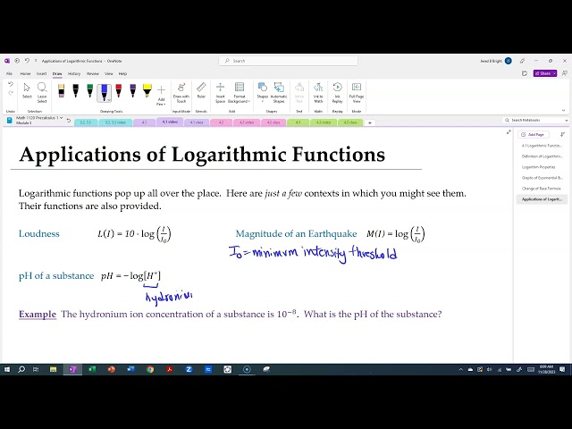 Applications of Logarithmic Functions