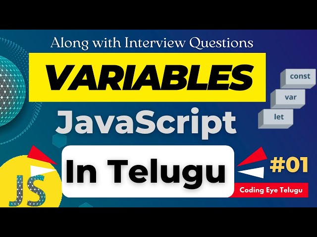 Variables in JavaScript  Part - 01 Telugu | JavaScript Tutorial  in Telugu #01 | JavaScript Telugu