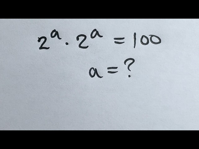 Solve for a in this nice exponential equation | Math Olympiad Mathematics