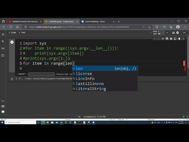 Python (The sys.argv class list )