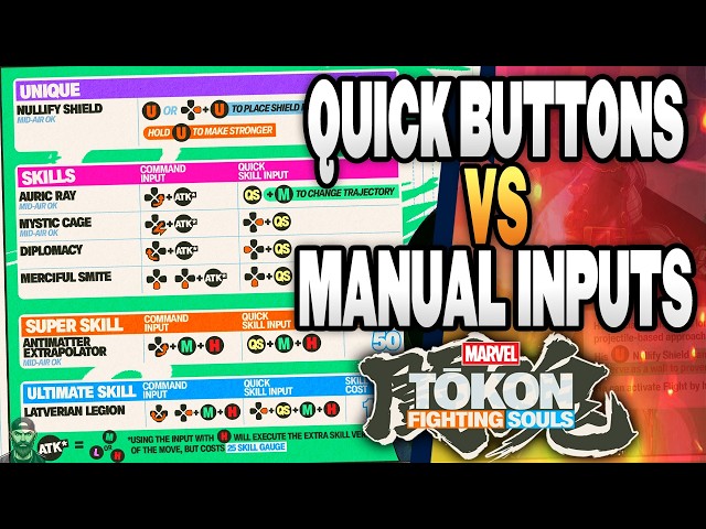Marvel Tokon Controls Explained – Quick Buttons vs Manual Inputs