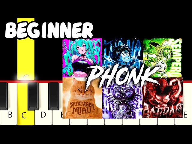 9 Famous Phonk Songs – Slow & Easy Piano Tutorial (Melody Only) – Beginner