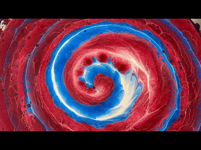 (514) Split Cup Fibonacci Spiral Straight Pour - No Silicone- Fluid Acrylic Paint Pouring