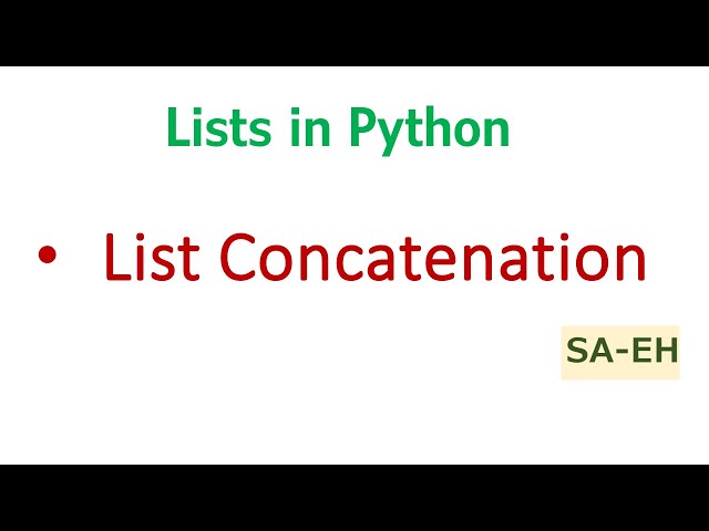 List Concatenation in Python | Concatenation in Python with examples | CBSE | List operations Python