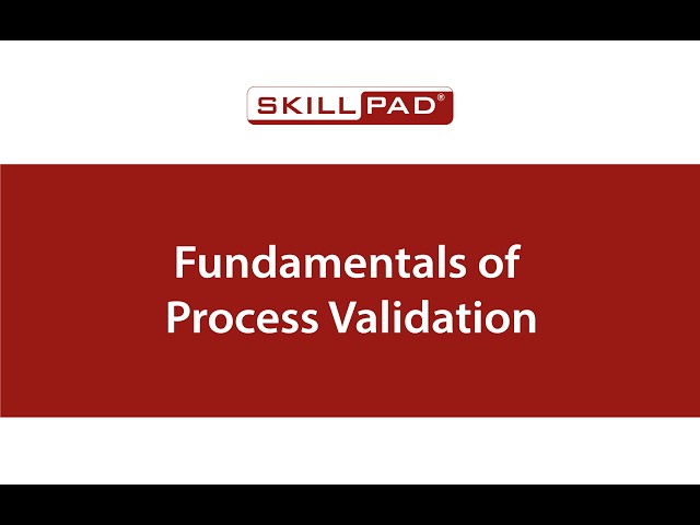 Fundamentals of Process Validation