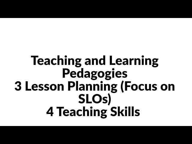 Lesson Planning ( focus on SLOs) | Teaching Skills | Pedagogy | 20 % JST bps 14 | Imran Sarwar 